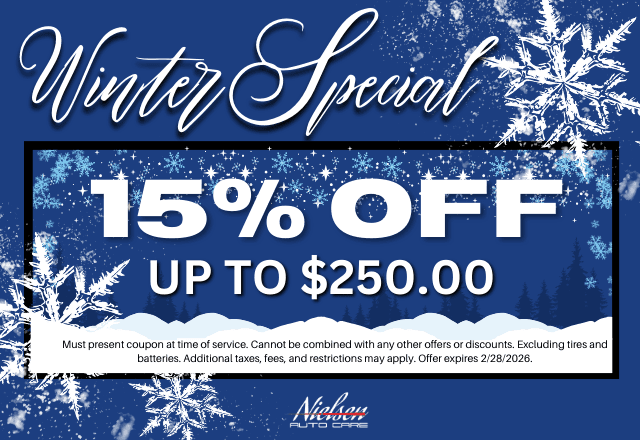 Winter special: 15% off up to $250